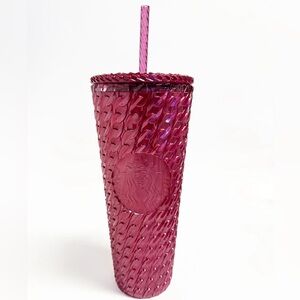 Starbucks Fuchsia Textured Tumbler with Straw